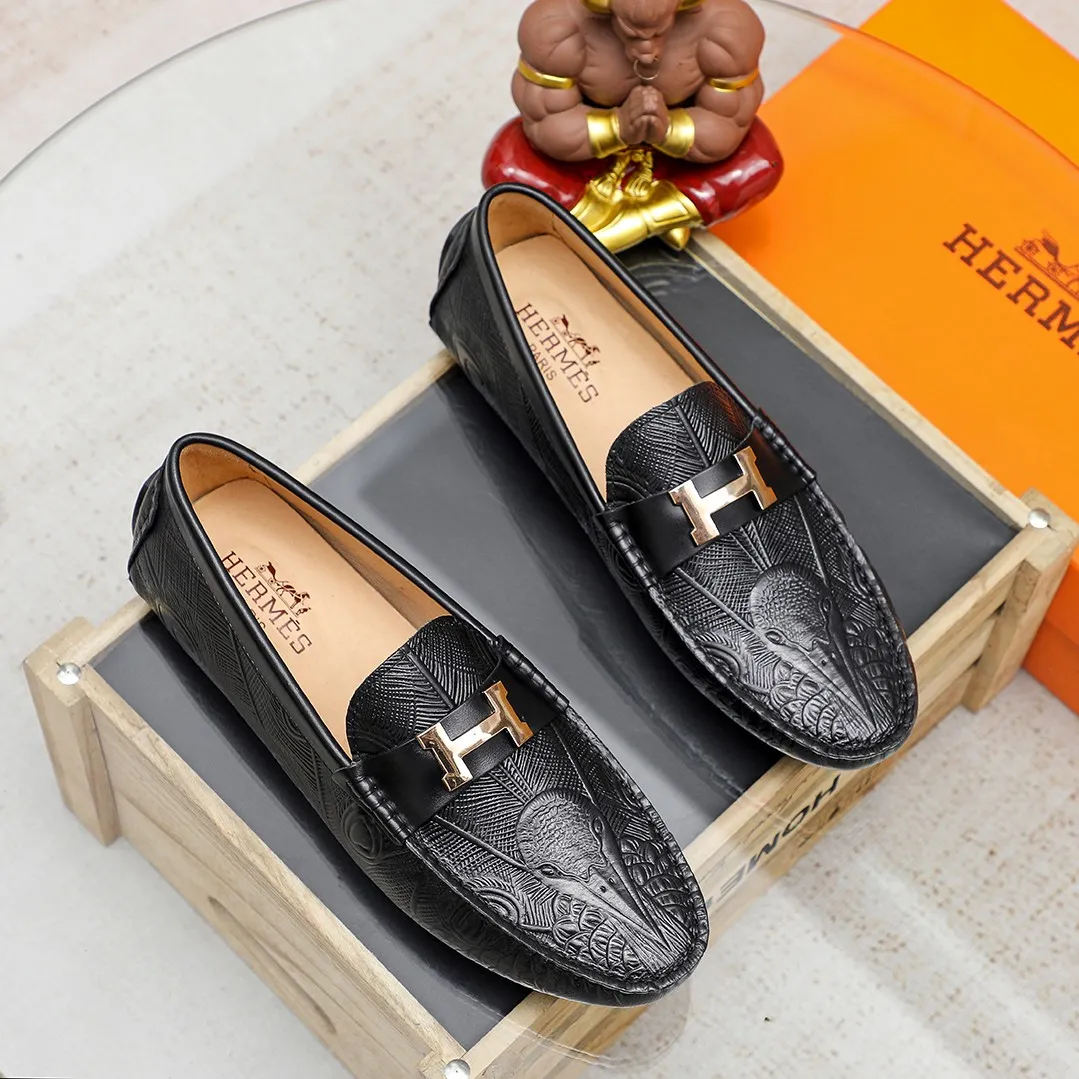 Men's shoes 💰360 🕷🕷【HERMES】The same style as Hermès counters🇨🇳Classic slip-on shoes 1:1 mold opening💯Original quality🍓Using imported first-layer cowhide🍅Pigskin lining🌶🌶Super high-end men's leather shoes🇨🇳Solid and stable Very special🍇 Color, optional! Code number 38-45……